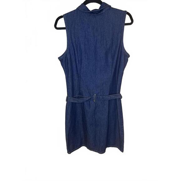 Forenza Women's Denim Vintage Y2K 90s Sleeveless Dress with Belt Size 12 - Picture 6 of 9